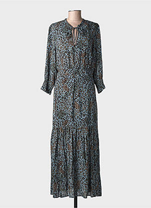 Robe longue manches longues manches longues bleu IKKS femme
