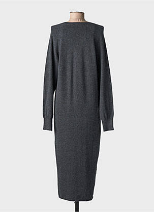 Robe pull col v manches longues gris YAYA femme