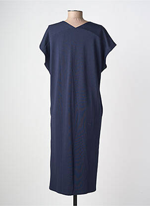 Robe mi-longue manches courtes manches courtes bleu YAYA femme