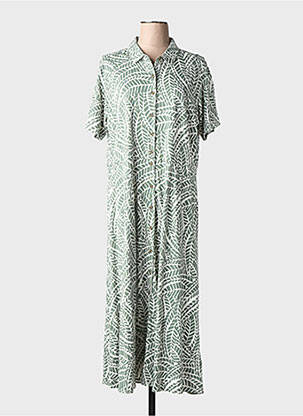 Robe longue imprimé fantaisie manches courtes vert WHITE STUFF femme