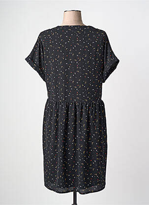 Robe mi-longue coupe fluide manches courtes noir I.CODE (By IKKS) femme