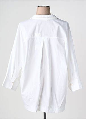 Blouse tissage popeline manches 3/4 blanc YAYA femme