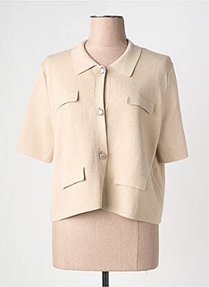 Gilet manches courtes coupe cintrée beige IKKS femme