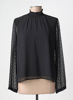 Blouse légère et transparente manches longues noir IKKS femme