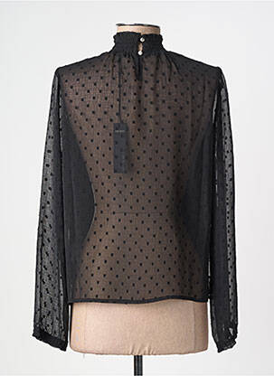 Blouse légère et transparente manches longues noir IKKS femme