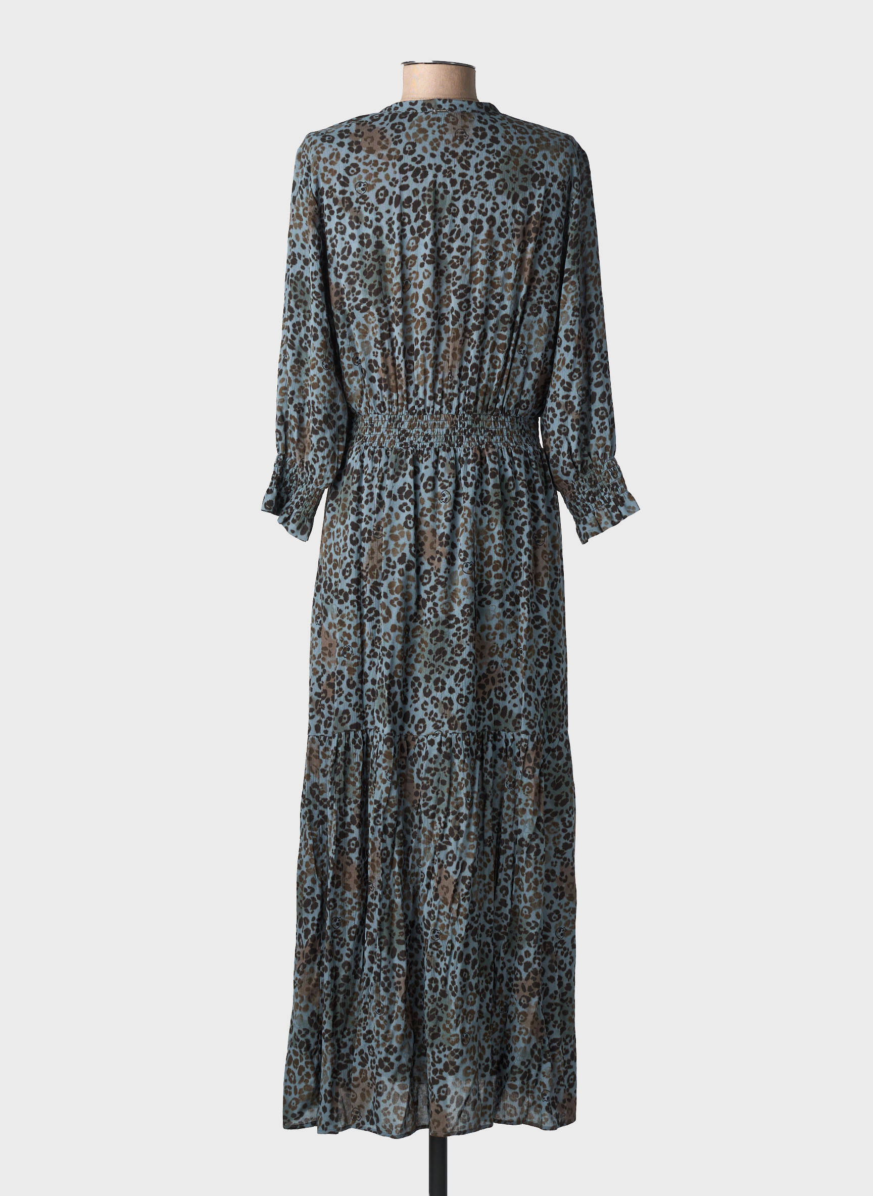 Robe longue manches longues manches longues bleu IKKS femme