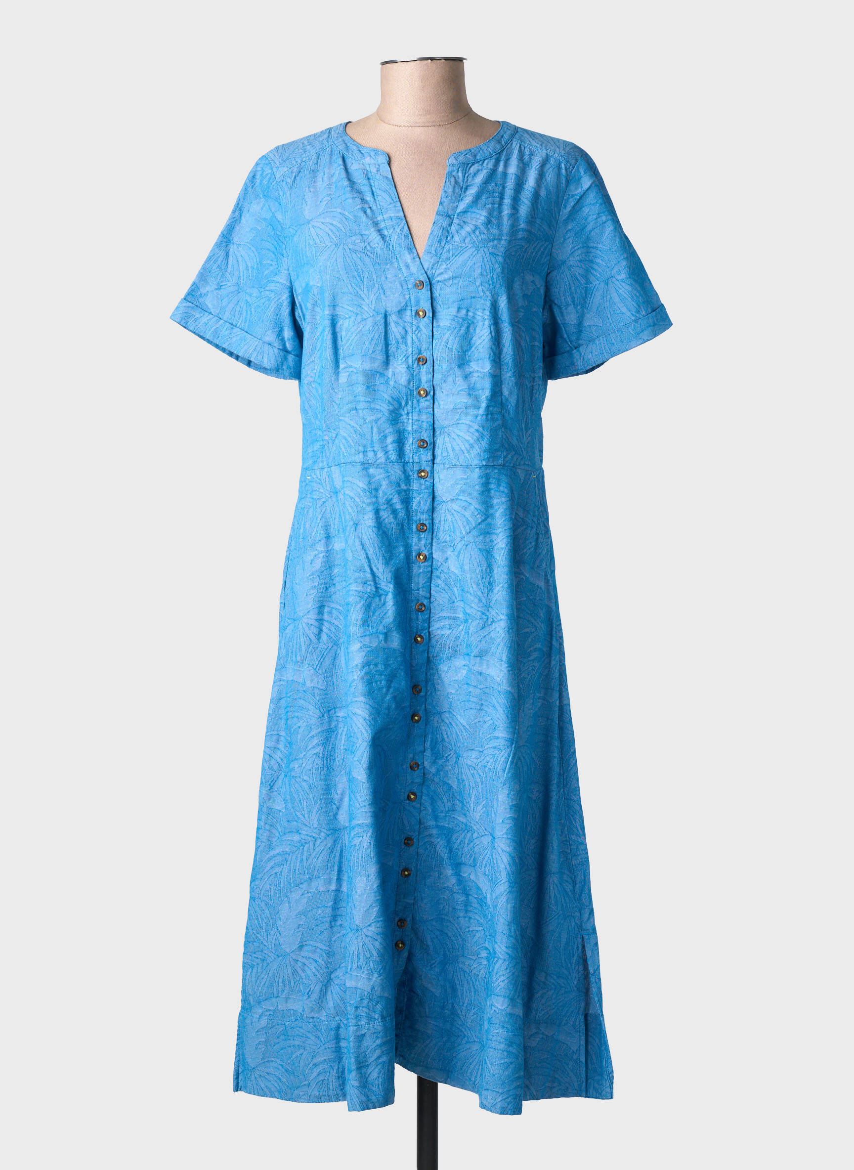 Robe mi-longue manches courtes manches courtes bleu WHITE STUFF femme