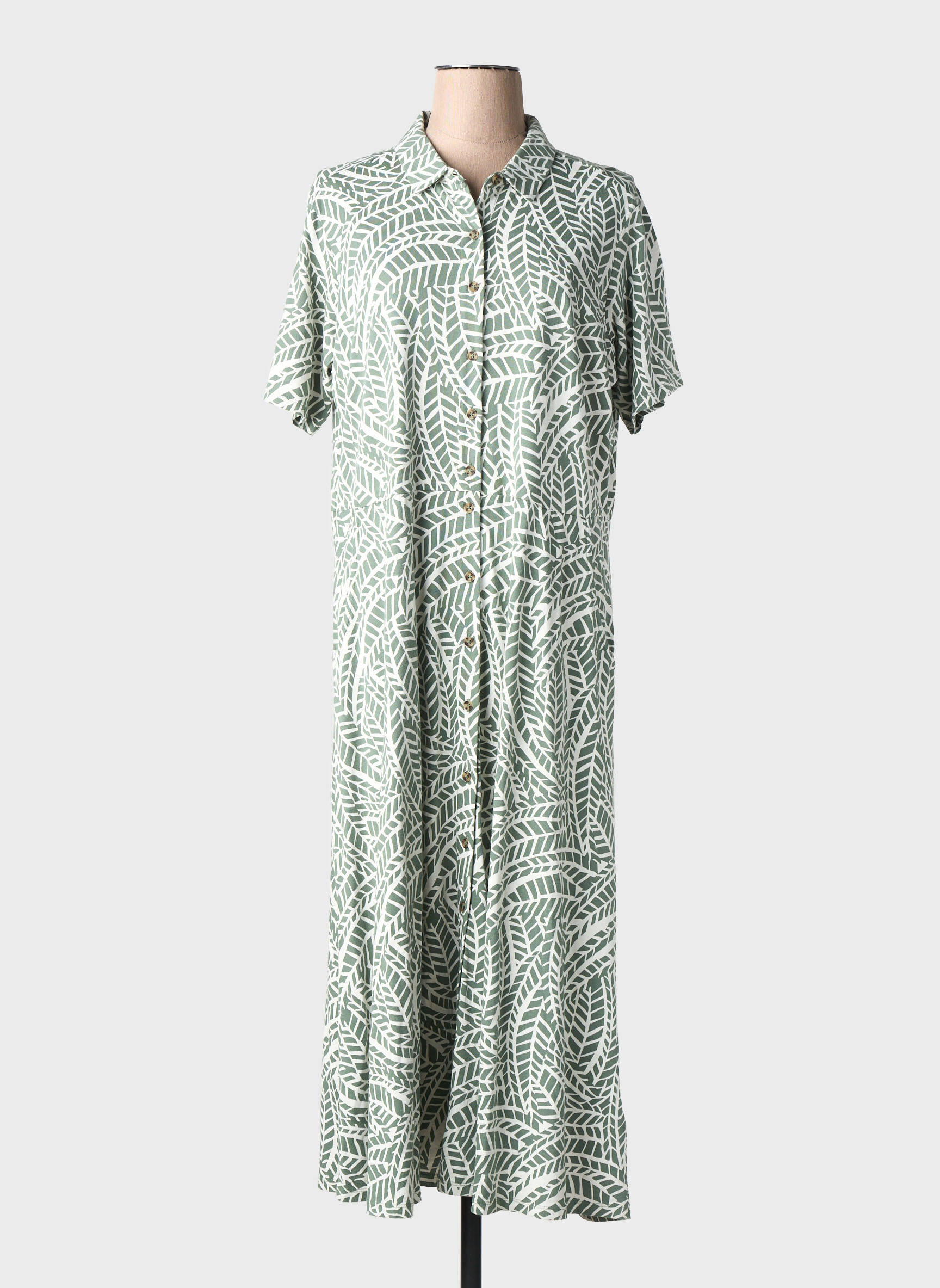 Robe longue imprimé fantaisie manches courtes vert WHITE STUFF femme