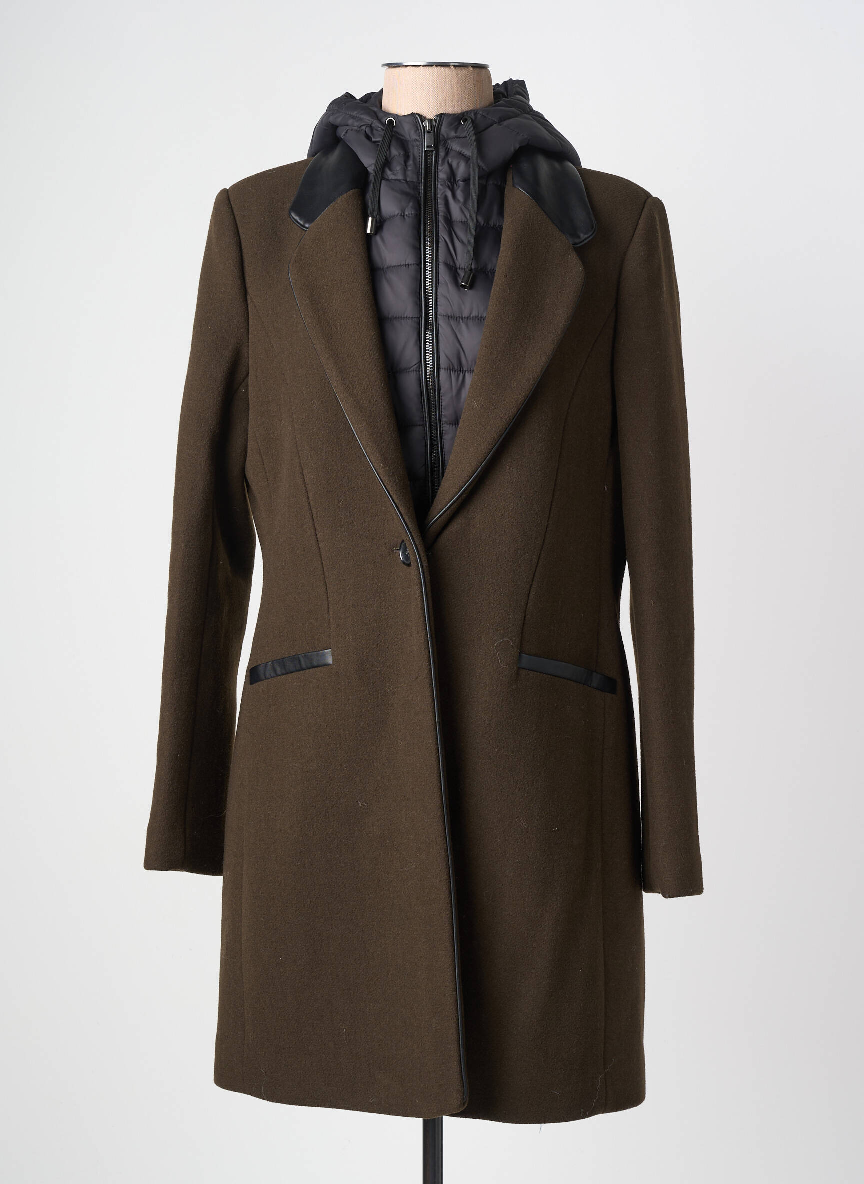 Manteau long a capuche a capuche marron ONE SIZE MORE... femme