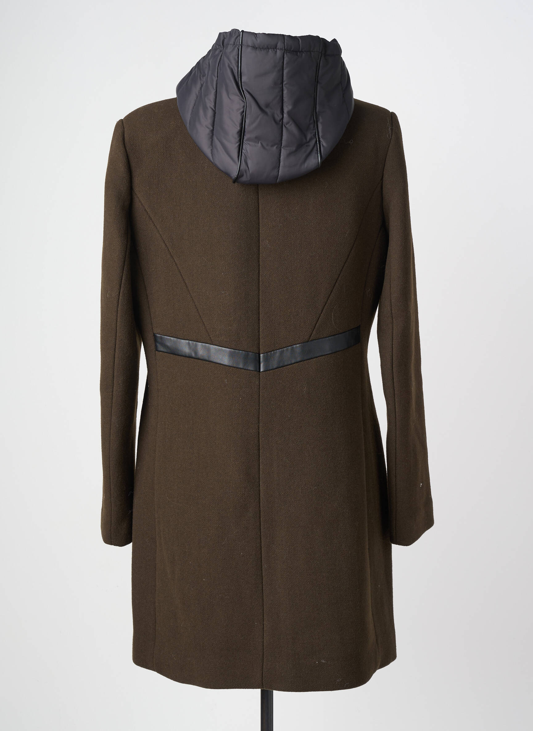 Manteau long a capuche a capuche marron ONE SIZE MORE... femme