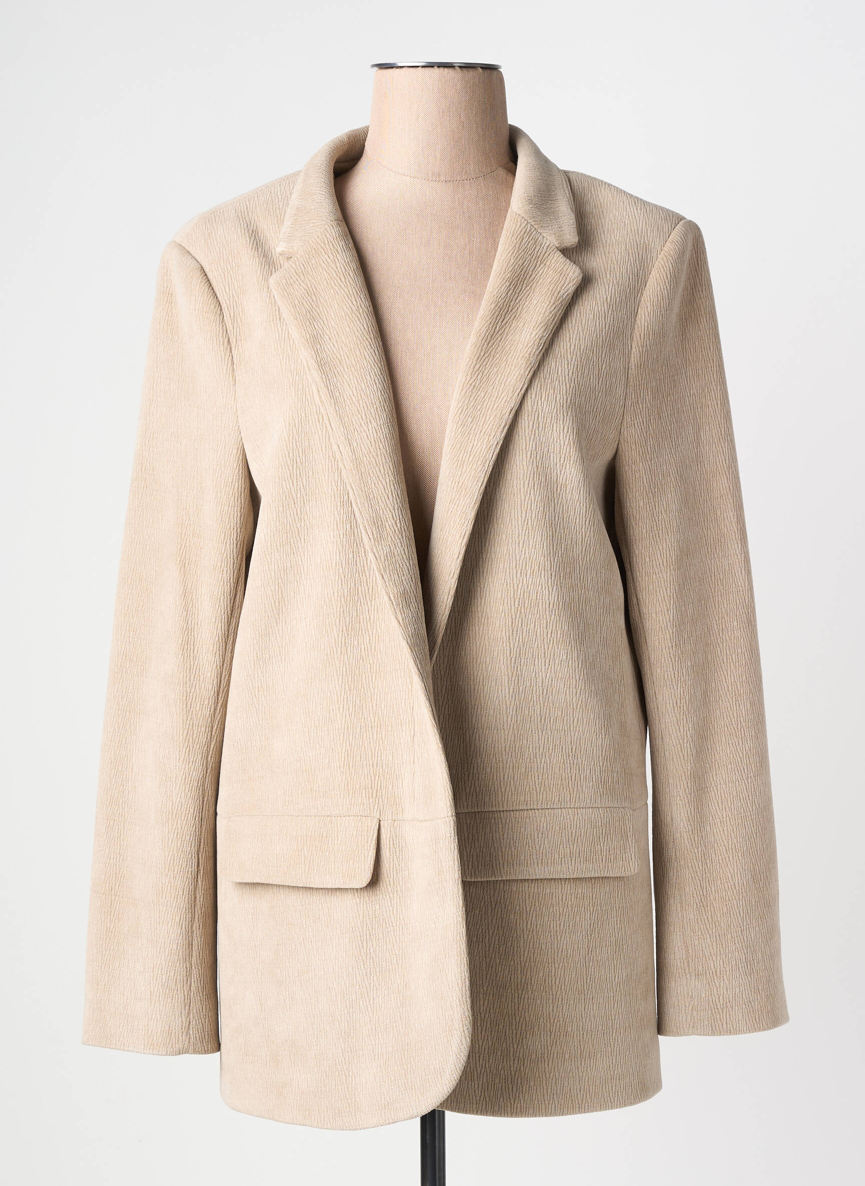 Veste casual col tailleur beige YAYA femme