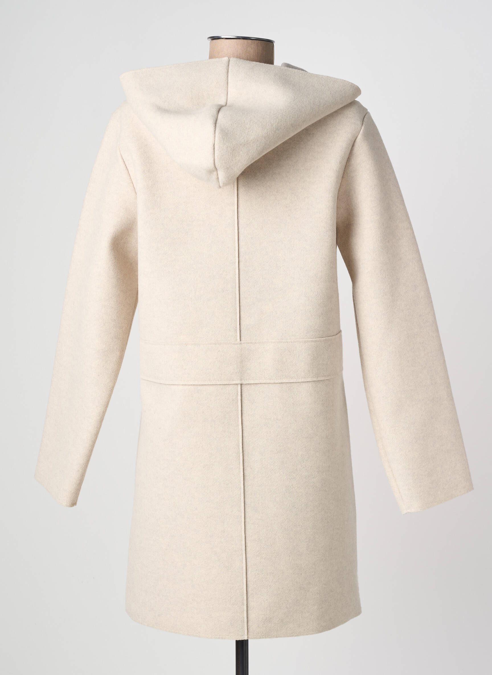Manteau long coupe cintrée sans capuche gris YAYA femme