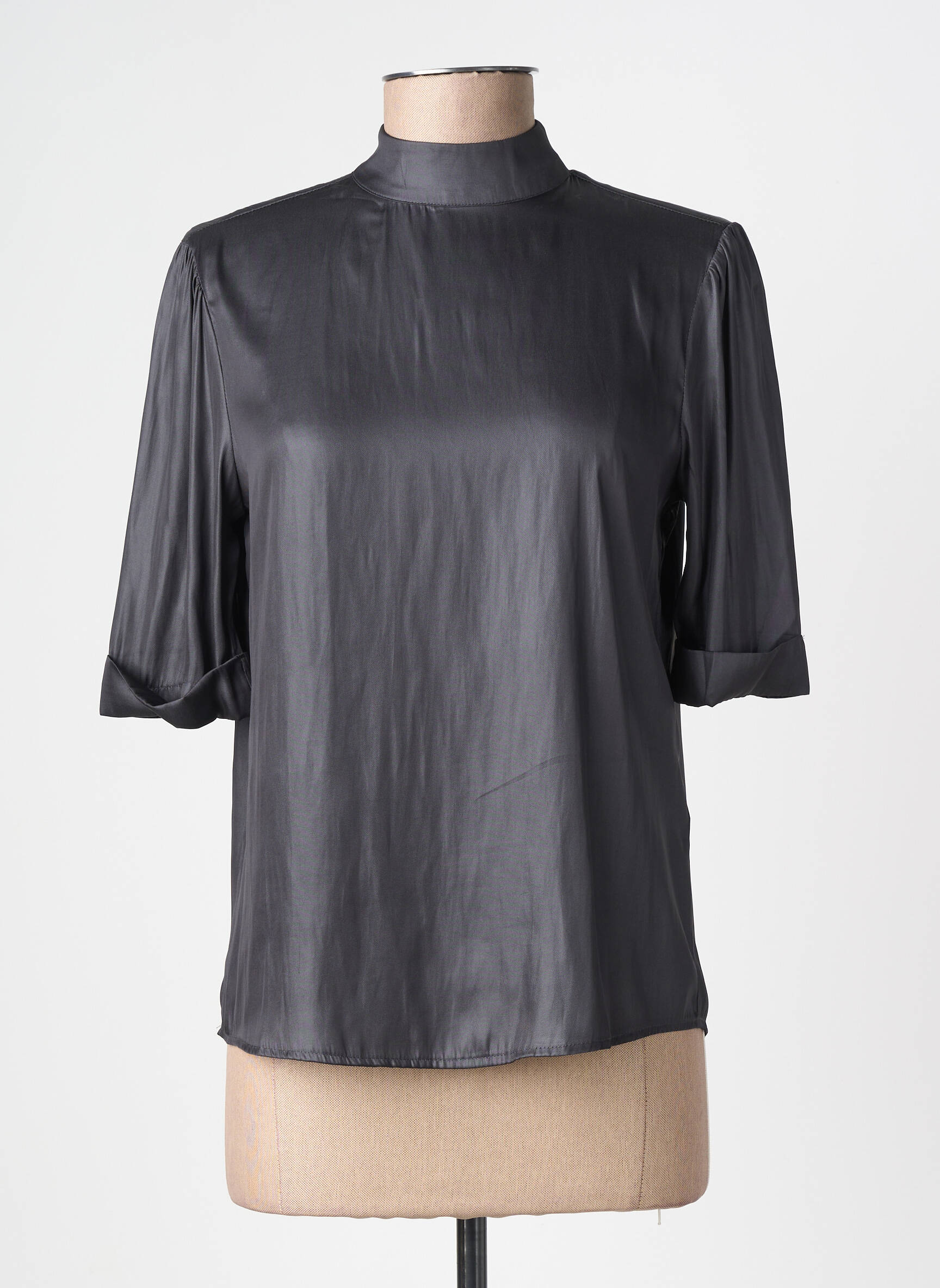 Blouse coupe fluide manches courtes gris YAYA femme