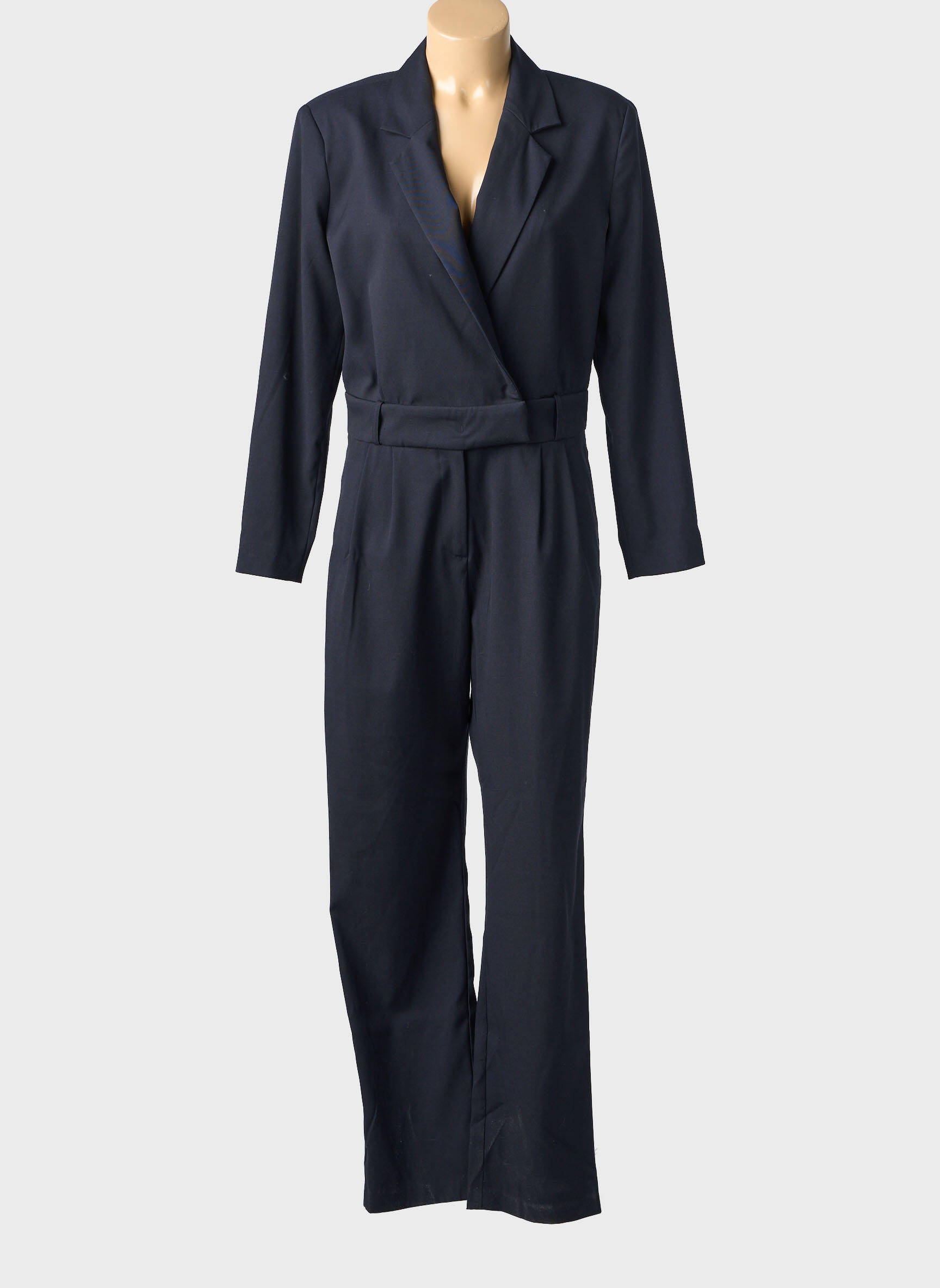 Combi-pantalon fermeture boutonnée sur le devant manches longues bleu YAYA femme