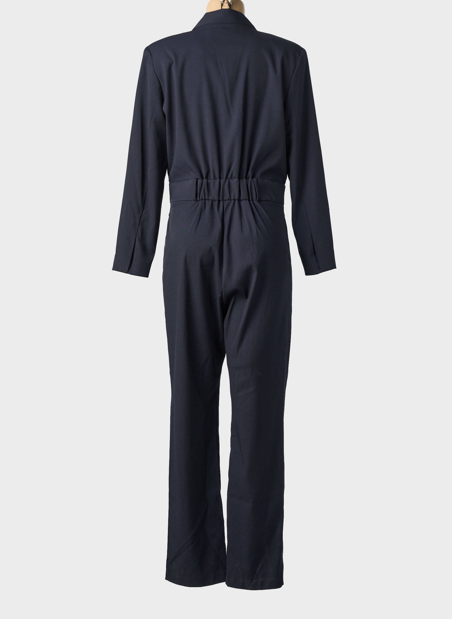 Combi-pantalon fermeture boutonnée sur le devant manches longues bleu YAYA femme