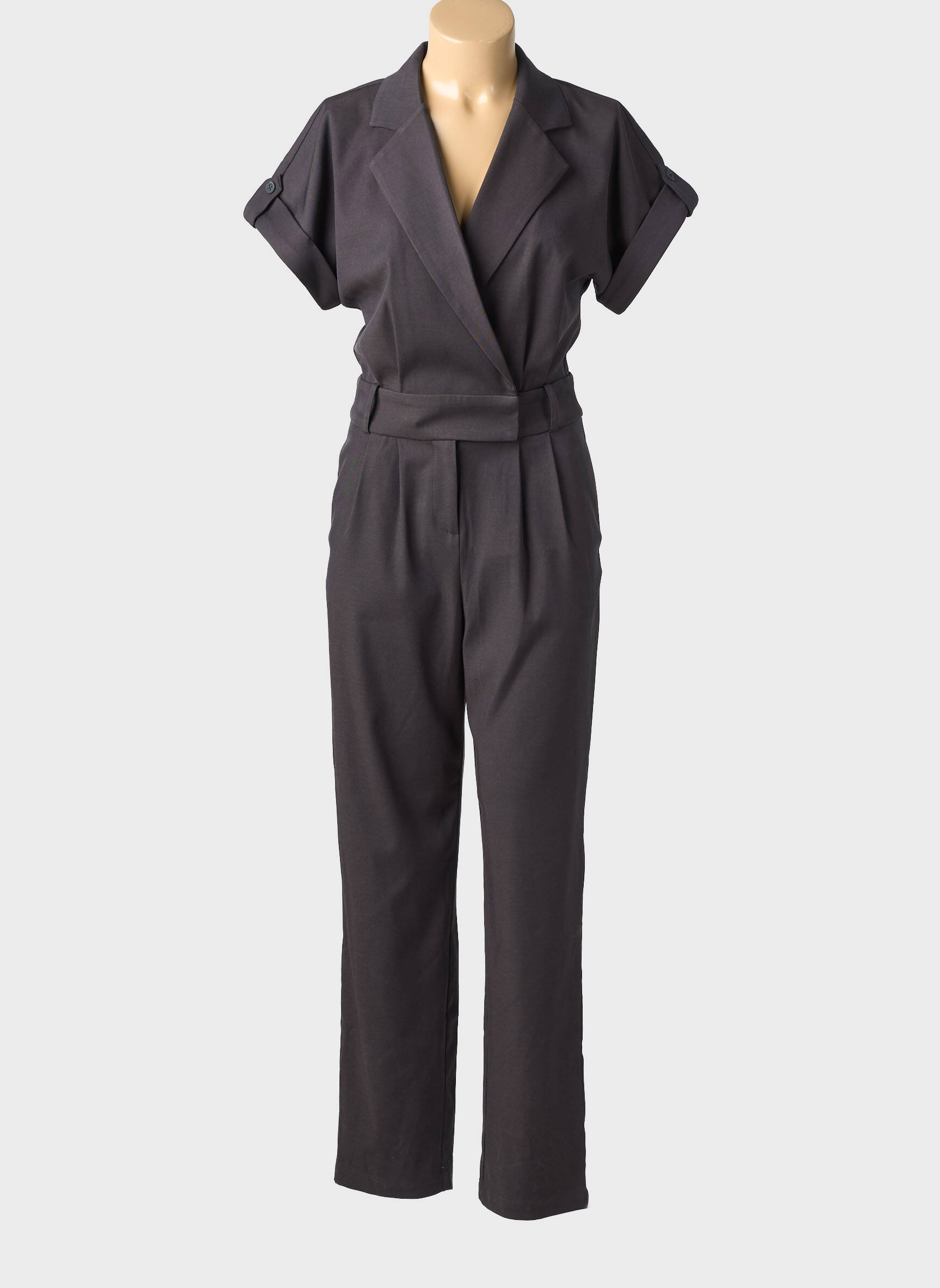 Combi-pantalon manches courtes manches courtes gris YAYA femme