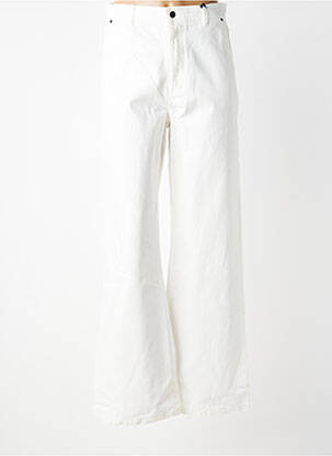 Jeans coupe large tissage brut taille haute blanc IKKS femme
