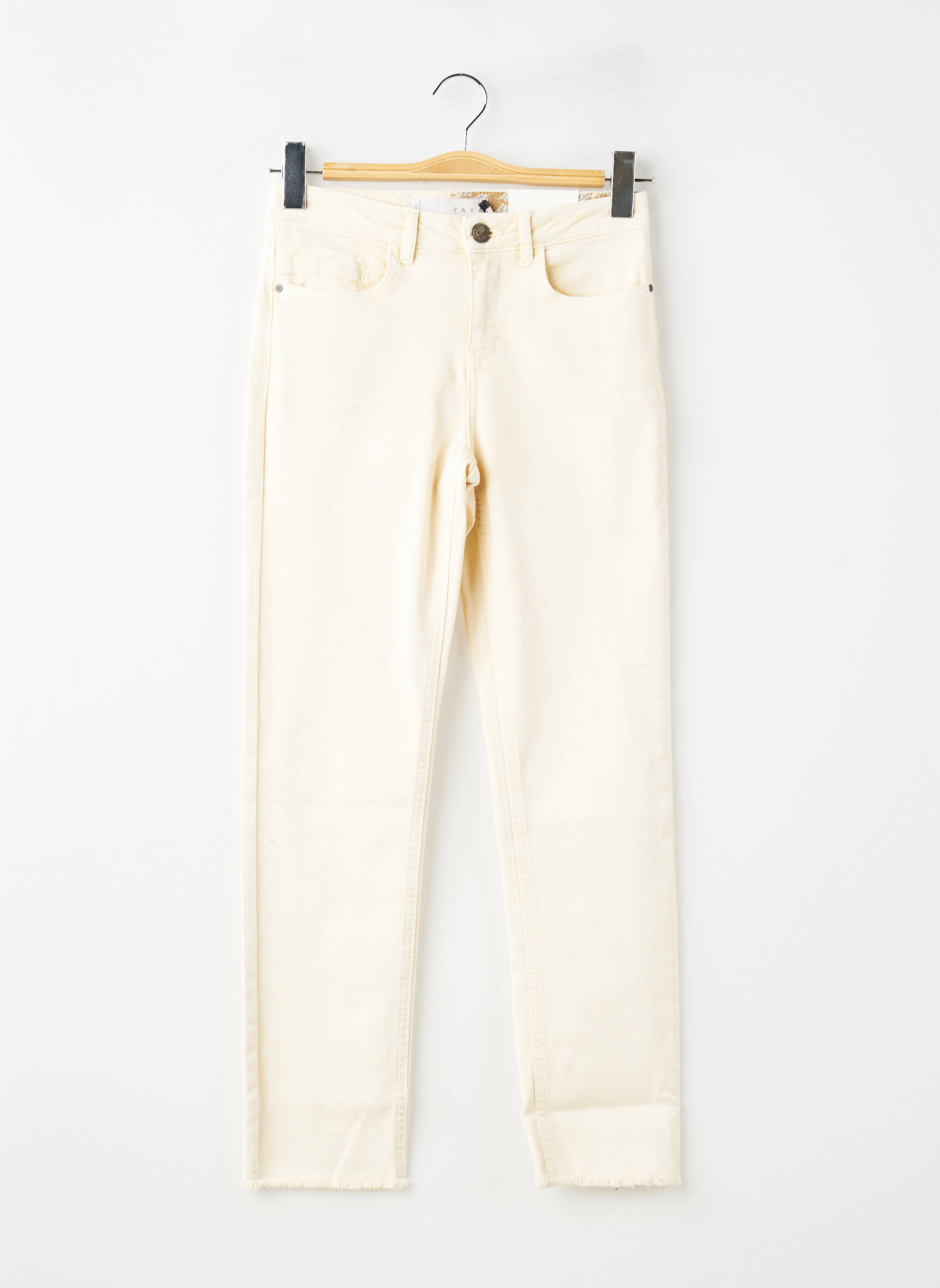 Jeans coupe slim stretch taille normale jaune YAYA femme