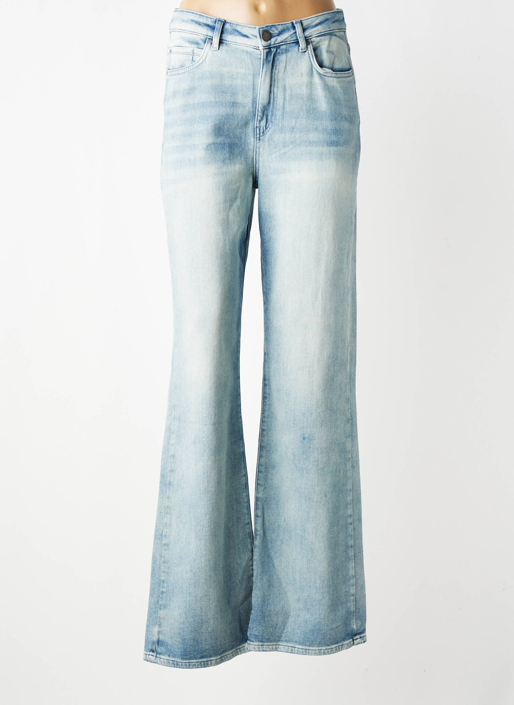 Jeans coupe large taille normale taille normale bleu YAYA femme