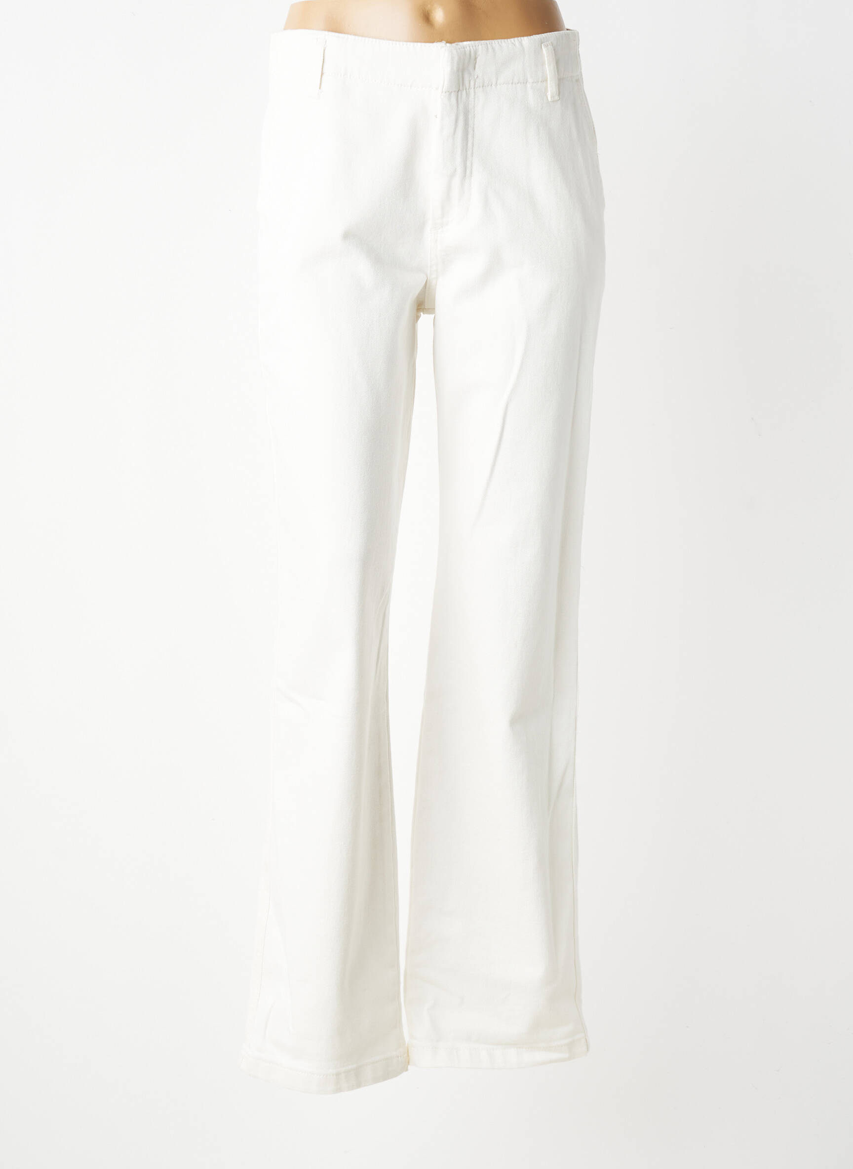 Jean coupe flare stretch taille haute blanc YAYA femme