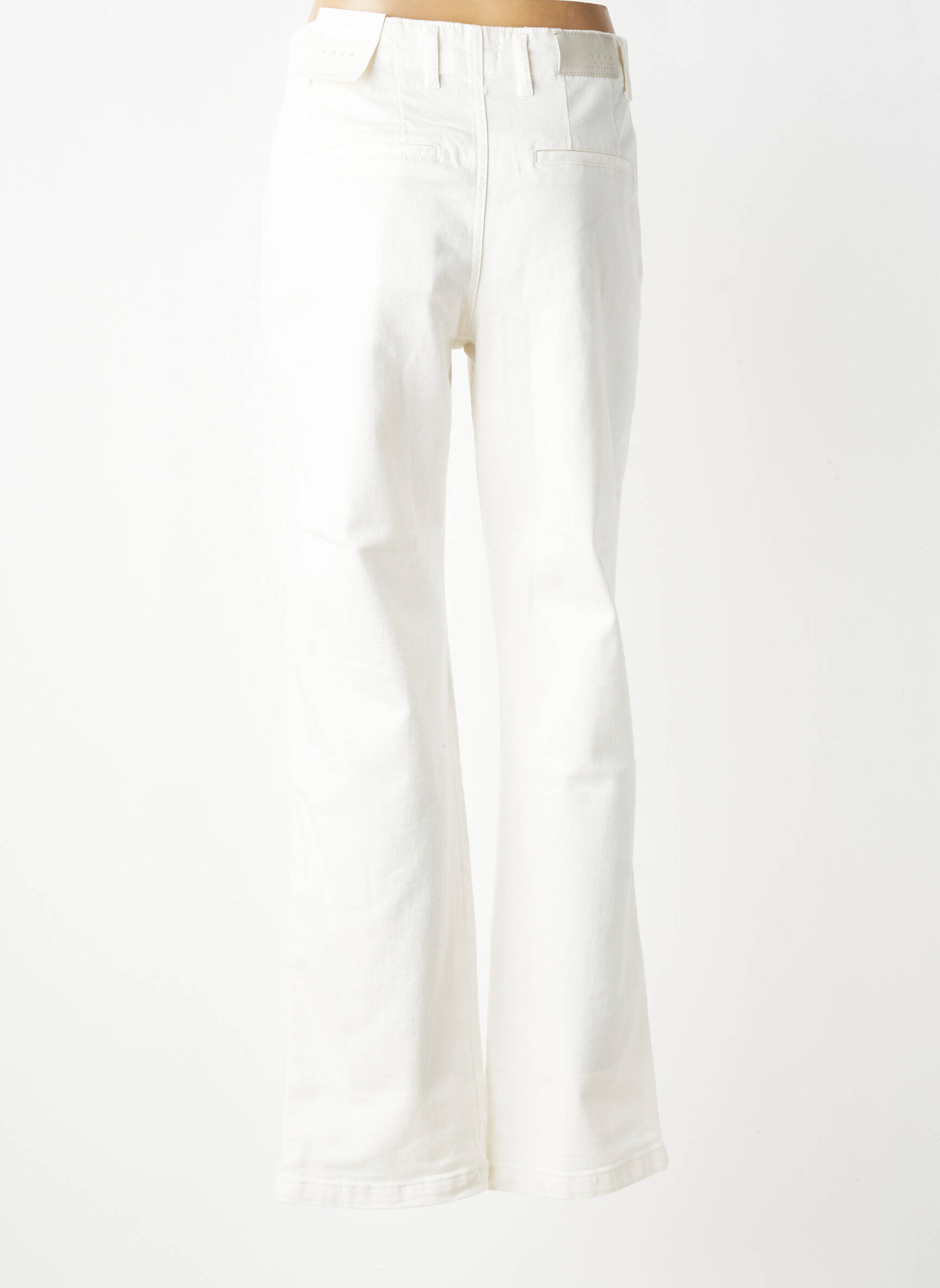 Jean coupe flare stretch taille haute blanc YAYA femme