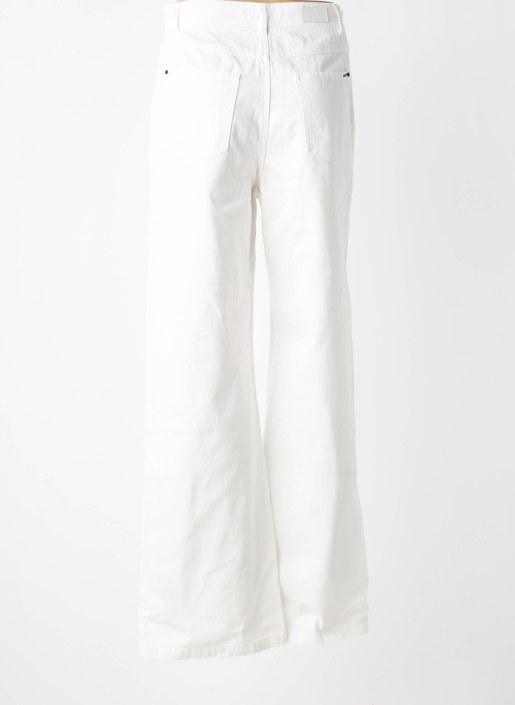 Jeans coupe large tissage brut taille haute blanc IKKS femme