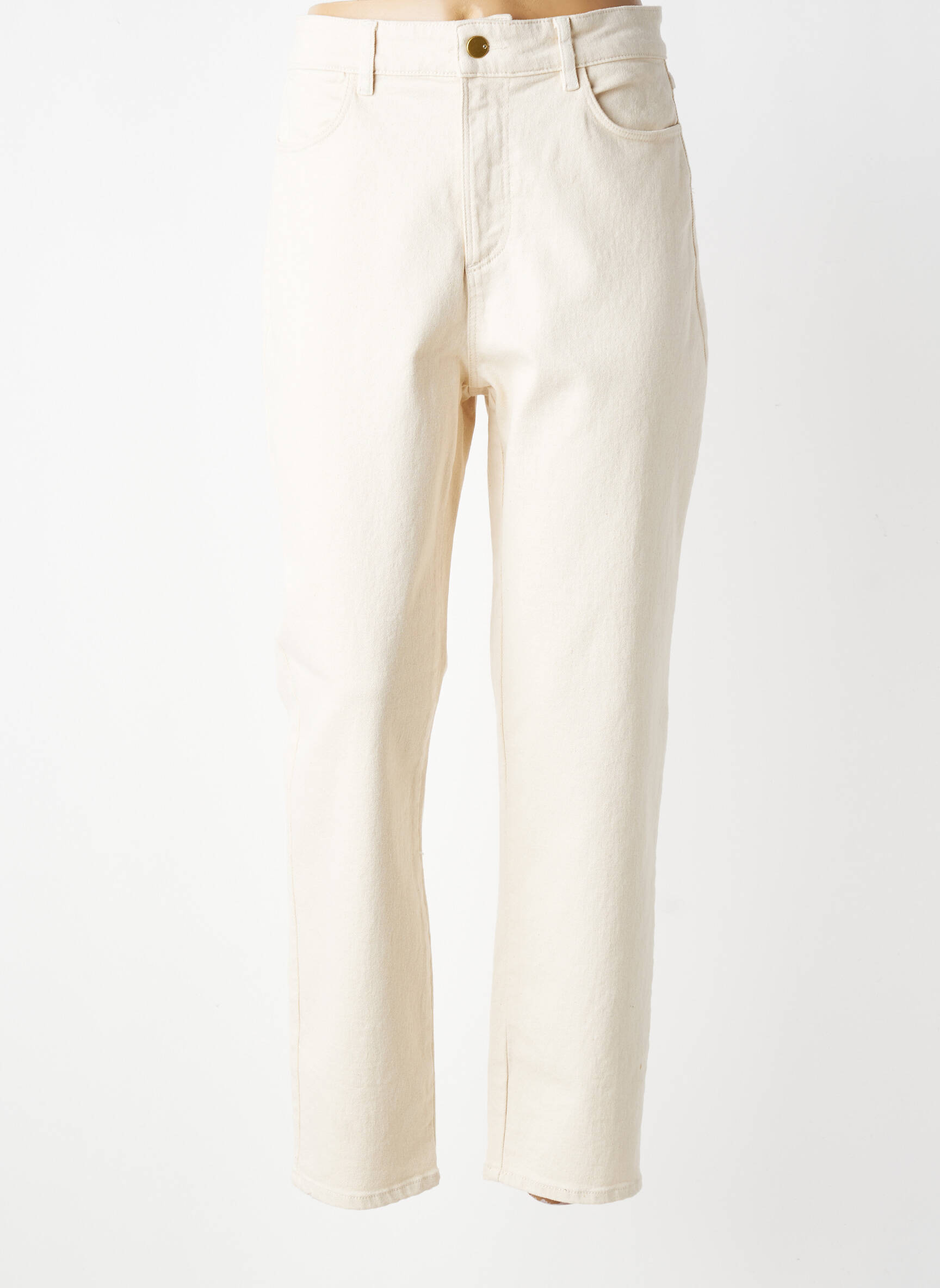Jeans boyfriend taille haute taille haute beige I.CODE (By IKKS) femme