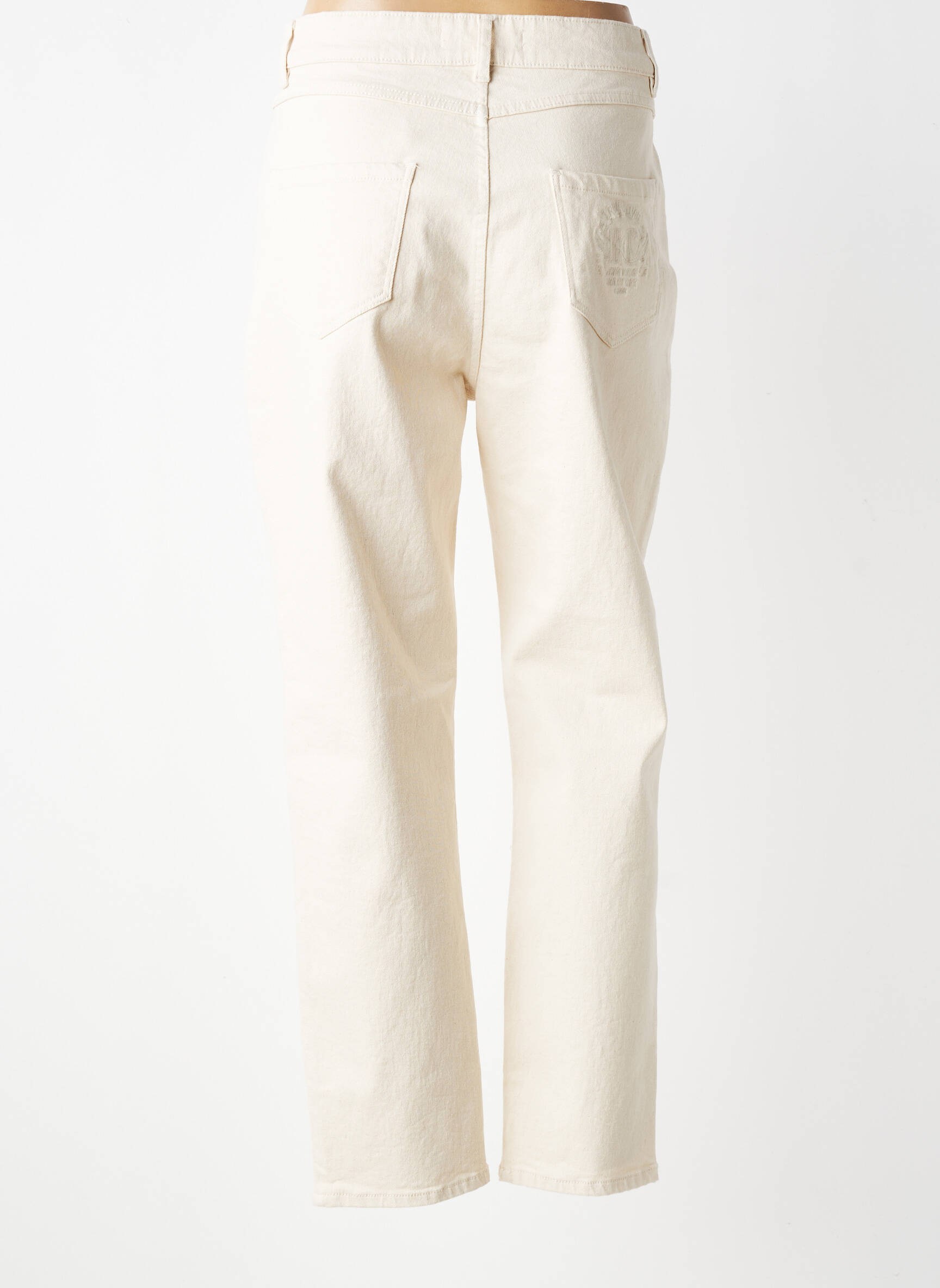 Jeans boyfriend taille haute taille haute beige I.CODE (By IKKS) femme