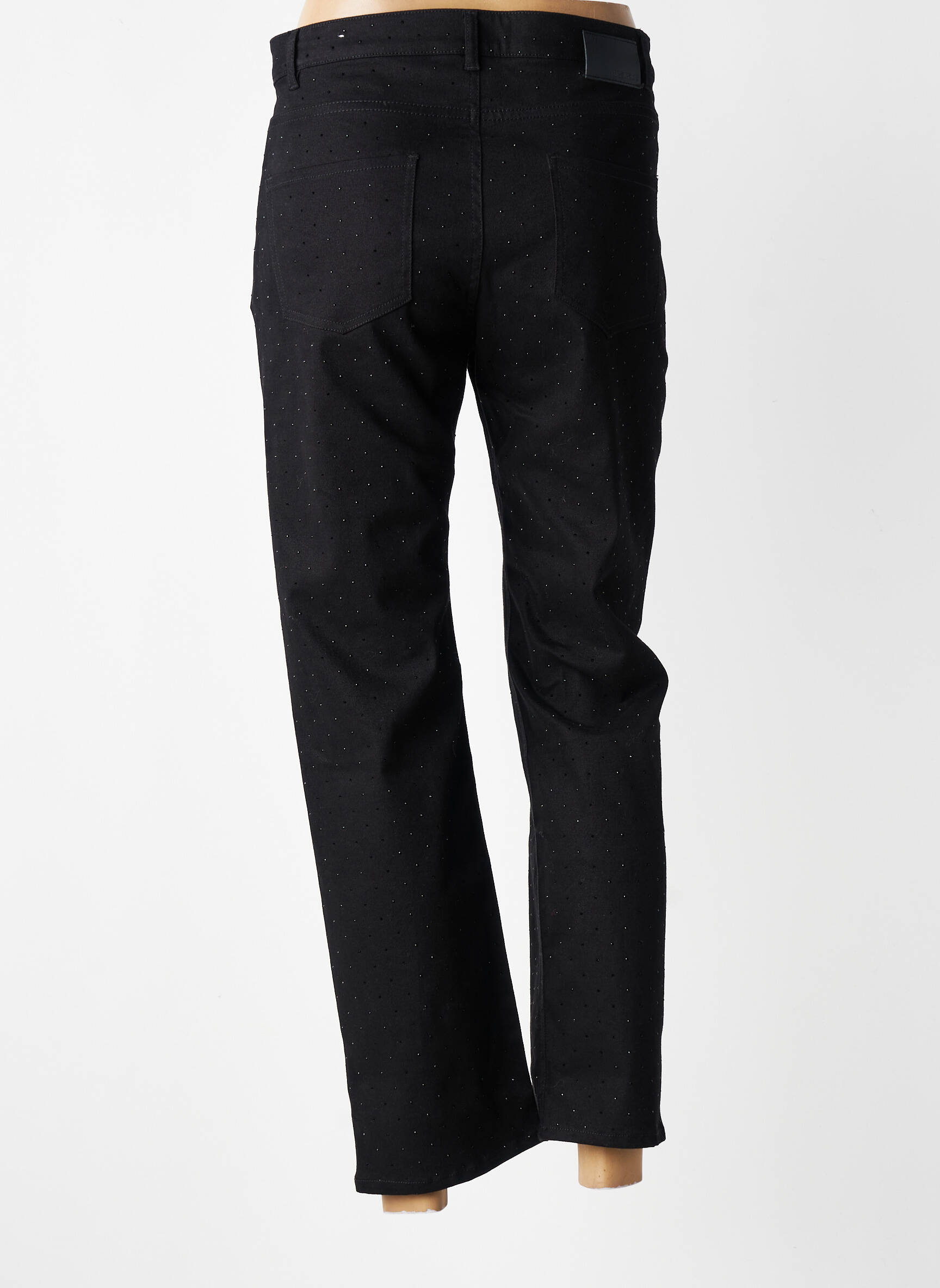 Jeans coupe slim taille haute taille haute noir IKKS femme