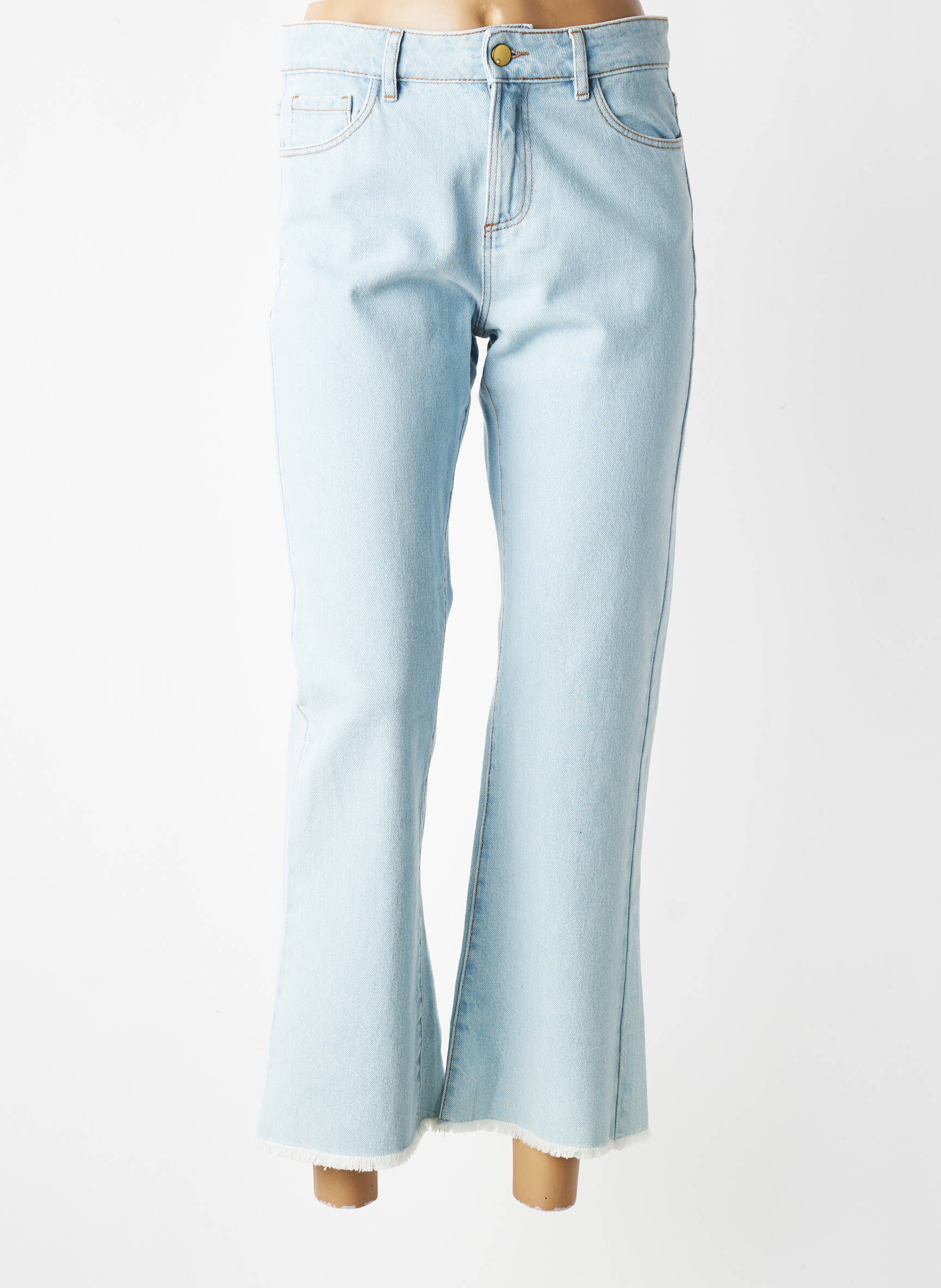 Jean coupe flare finition bord franc taille normale bleu I.CODE (By IKKS) femme