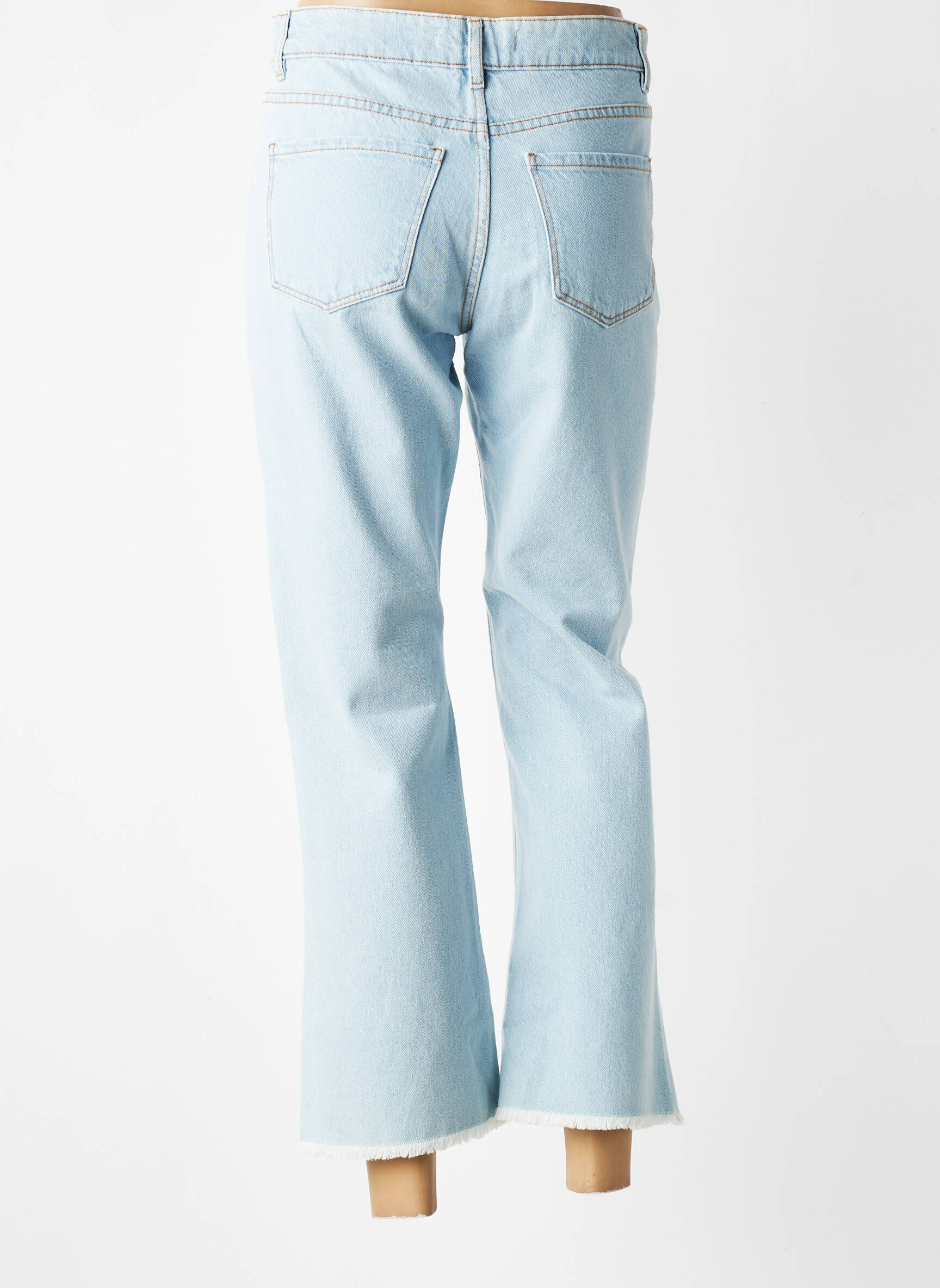 Jean coupe flare finition bord franc taille normale bleu I.CODE (By IKKS) femme