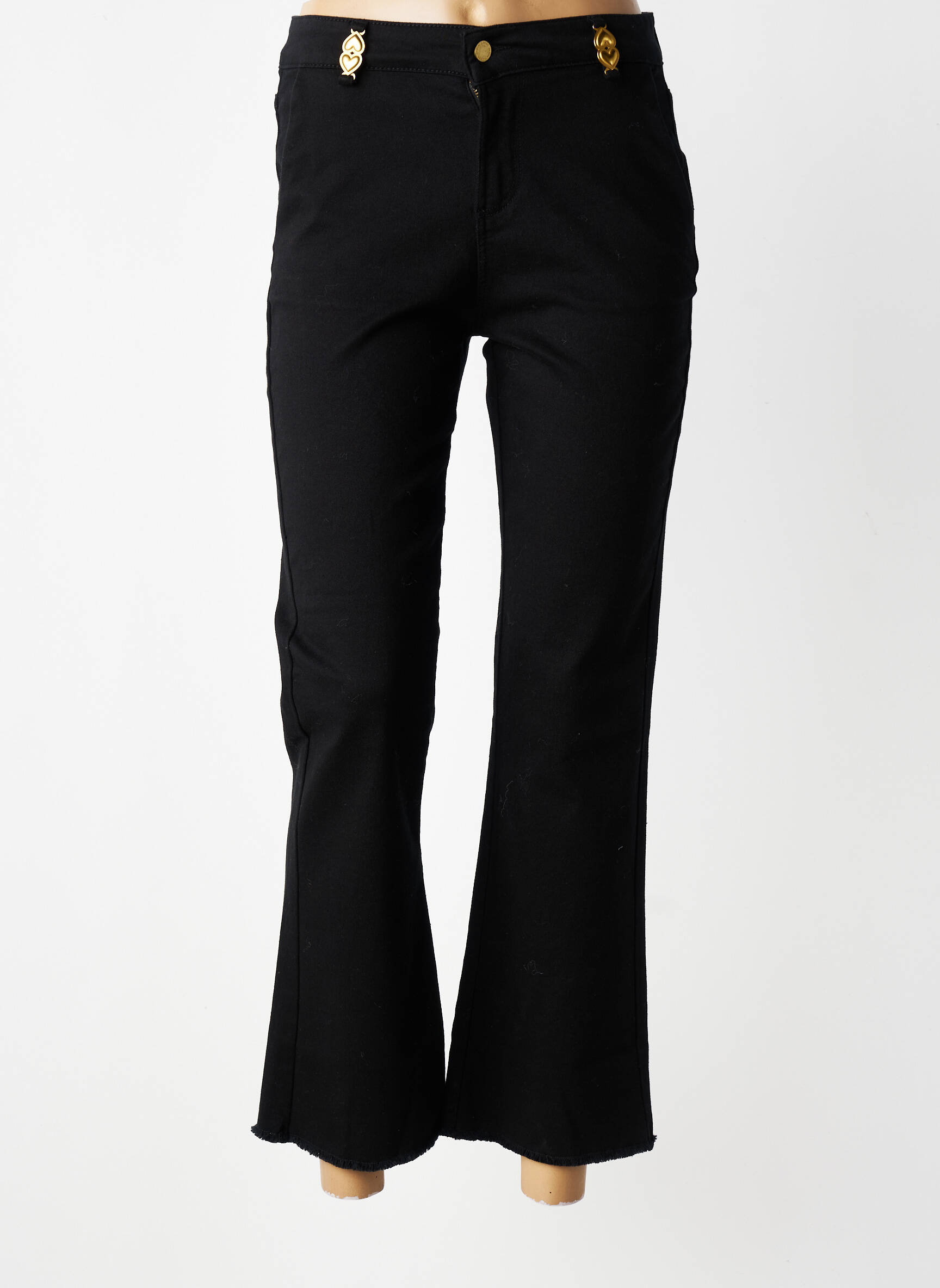 Jean coupe flare finition bord franc taille normale noir I.CODE (By IKKS) femme