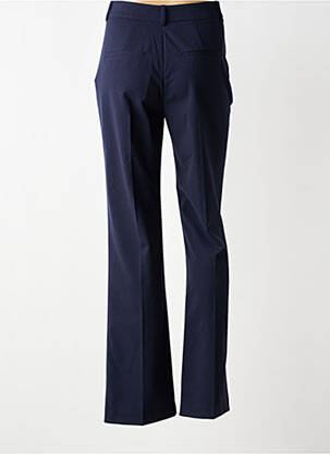 Pantalon flare fermeture zippée sous rabat avec crochet taille haute bleu I.CODE (By IKKS) femme