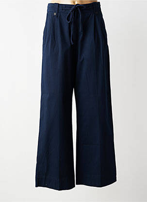 Pantalon large tissage popeline taille normale bleu YAYA femme