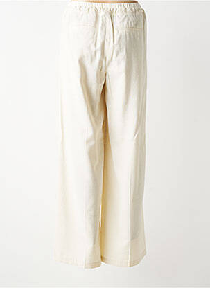 Pantalon large tissage crêpe taille normale beige YAYA femme