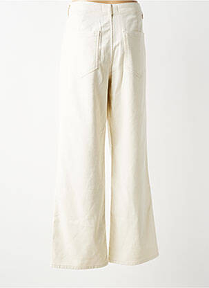 Pantalon large fermeture zippée sous rabat boutonné taille normale beige YAYA femme