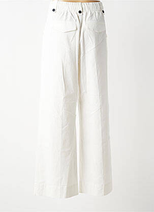 Pantalon large tissage popeline taille normale blanc YAYA femme