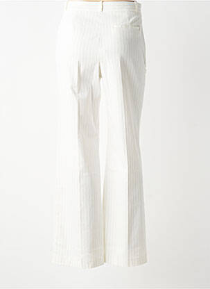 Pantalon droit tissage popeline taille haute blanc IKKS femme