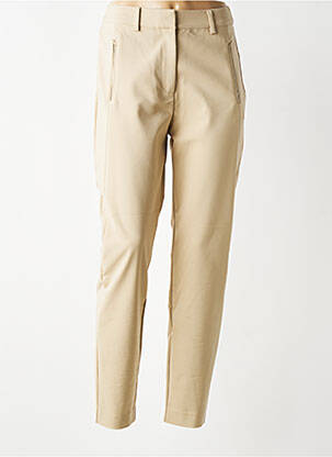 Pantalon chino tissage popeline taille normale beige YAYA femme