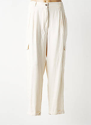 Pantalon cargo taille élastique taille normale beige YAYA femme
