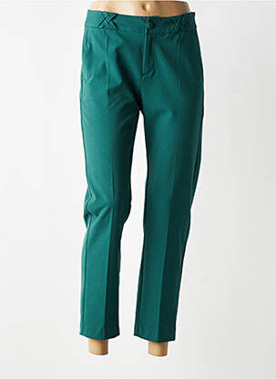 Pantalon chino fermeture zippée sous rabat boutonné taille normale vert I.CODE (By IKKS) femme