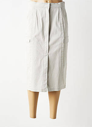 Jupe mi-longue taille à pinces gris YAYA femme
