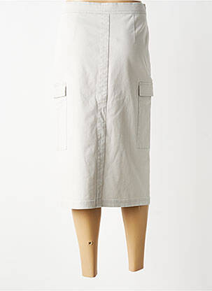 Jupe mi-longue taille à pinces gris YAYA femme