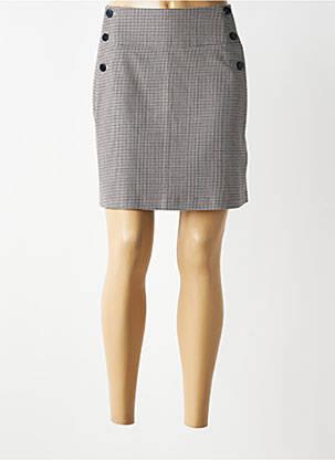 Jupe courte coupe droite gris ONE STEP femme