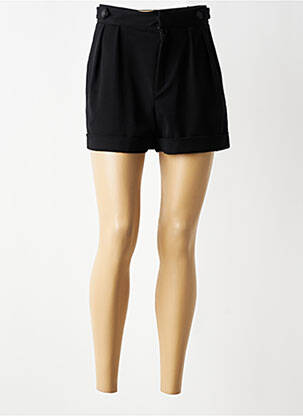 Short fermeture zippée sous rabat avec crochet taille haute noir IKKS femme