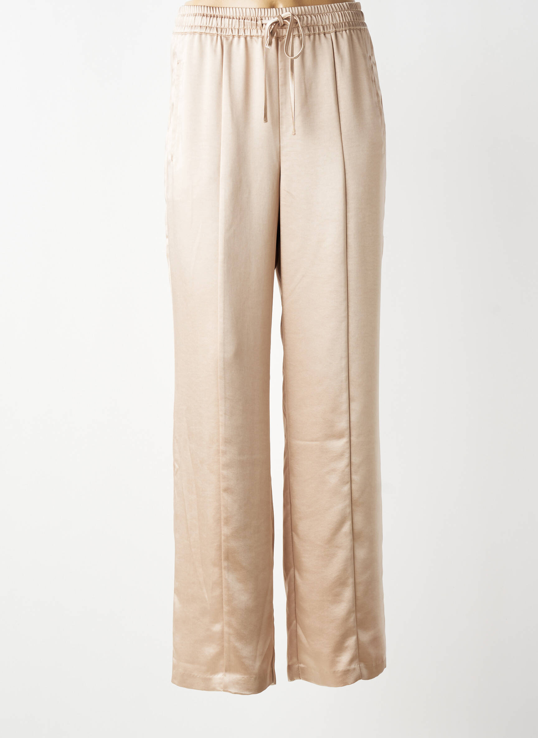 Pantalon droit taille élastique taille normale beige IKKS femme