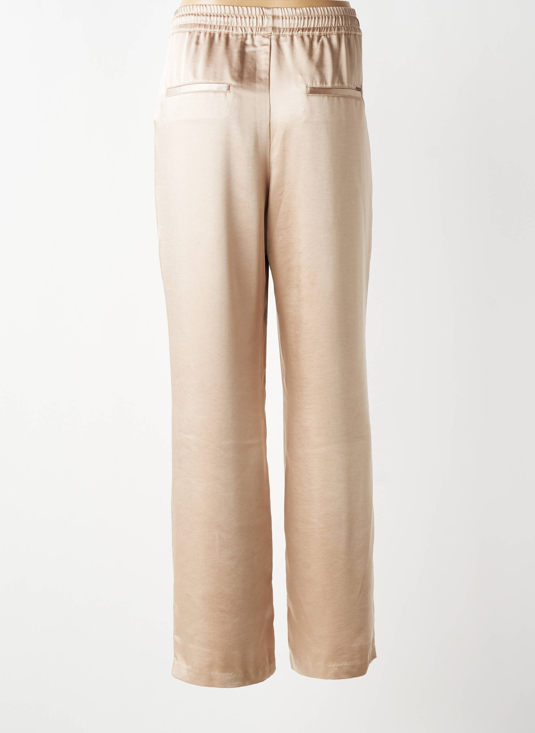 Pantalon droit taille élastique taille normale beige IKKS femme