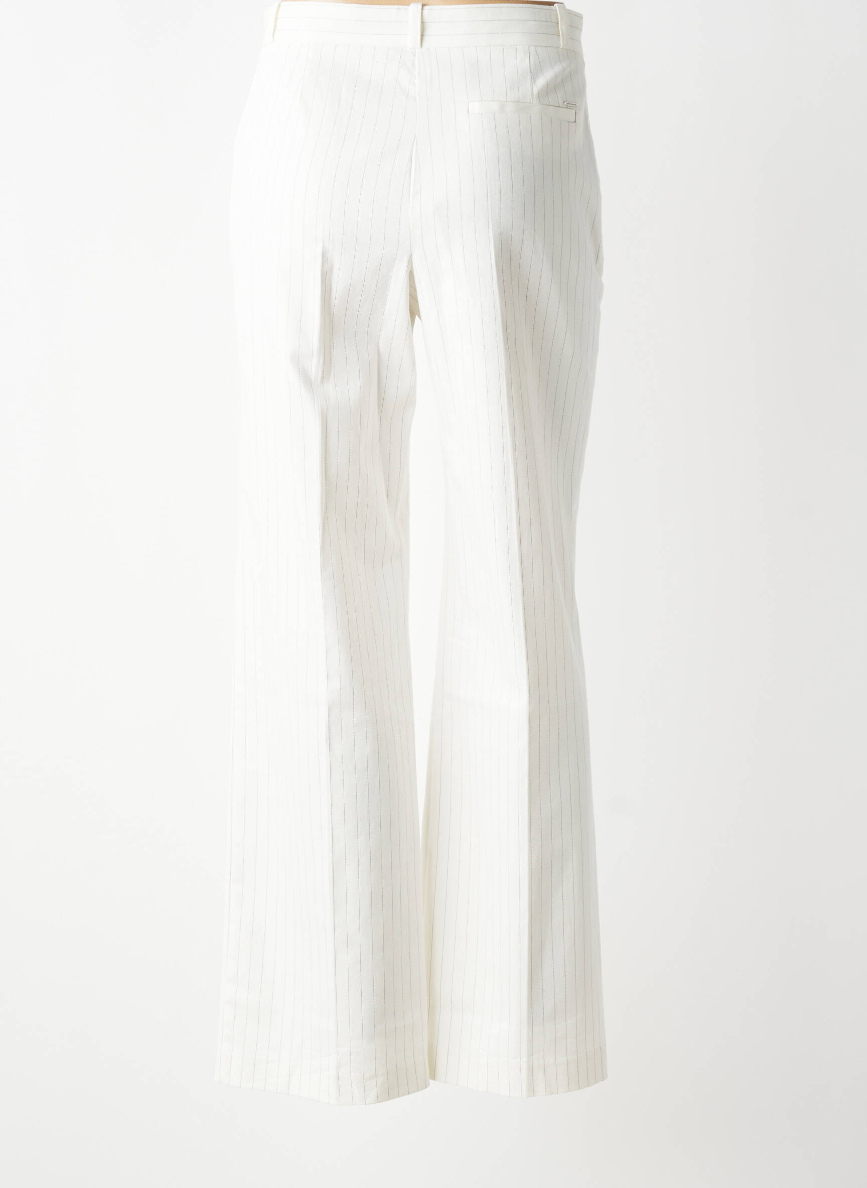 Pantalon droit taille à pinces taille haute blanc IKKS femme