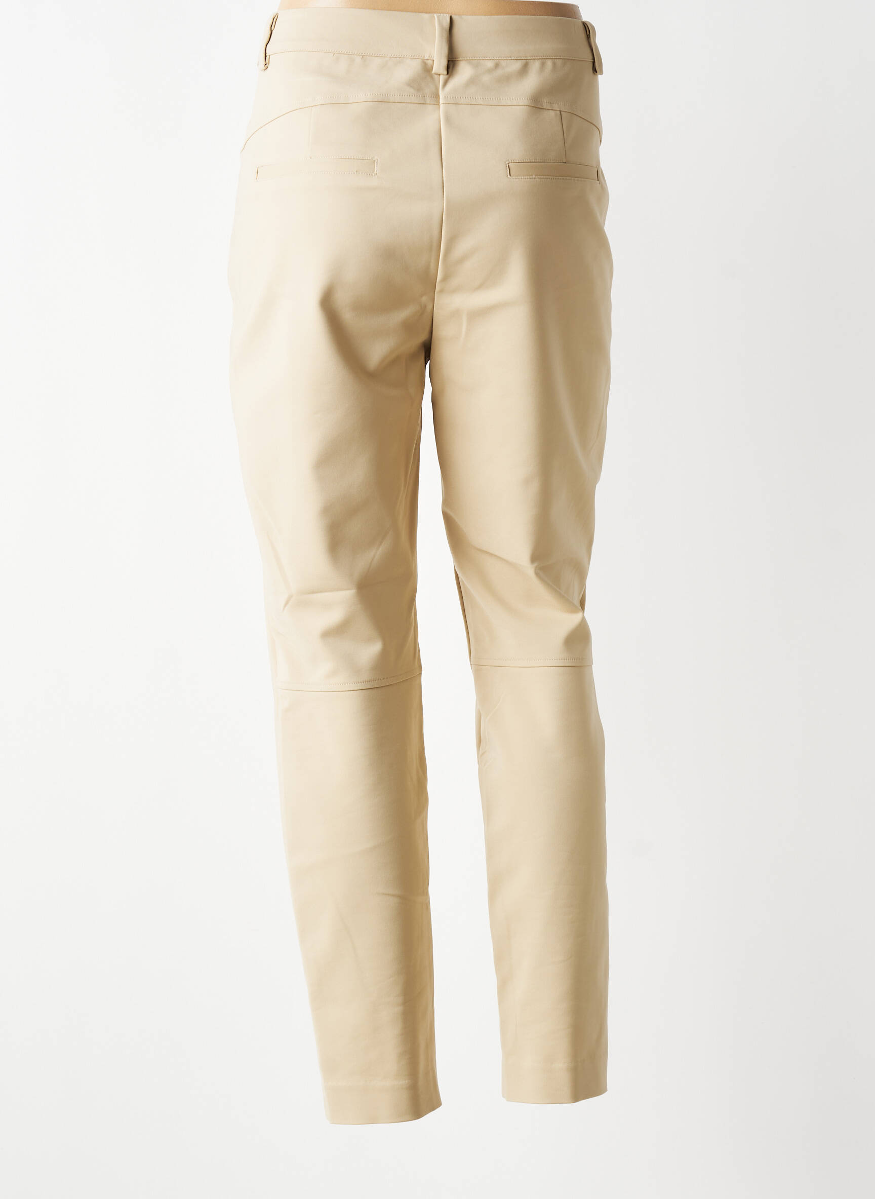 Pantalon chino tissage popeline taille normale beige YAYA femme