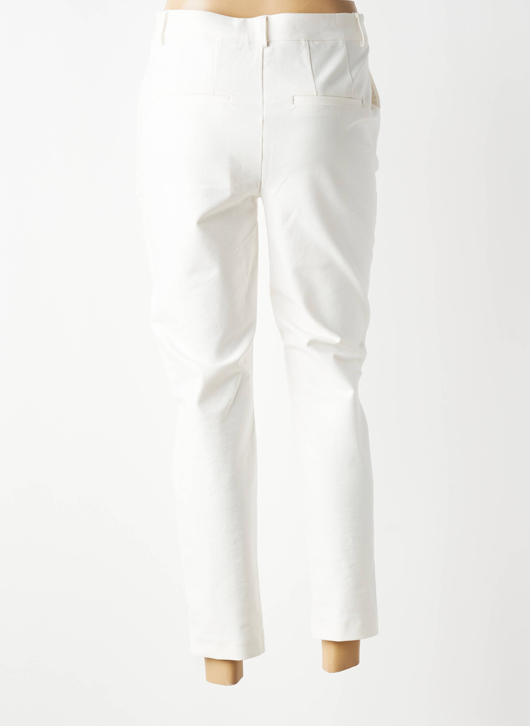 Pantalon chino tissage popeline taille normale beige YAYA femme